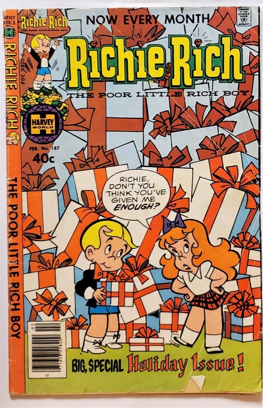 Richie Rich #187 (Feb 1980, Harvey) GD/VG