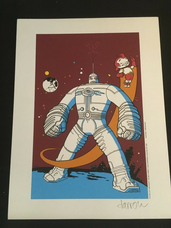 THE BIG GUY AND RUSTY THE BOY ROBOT Print Signed by Geof Darrow, 1995