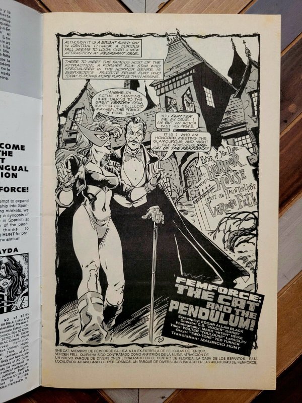 FemForce #98 (AC Comics 1996) CAT & PENDULUM She-Cat & Vincent Price Parody FN