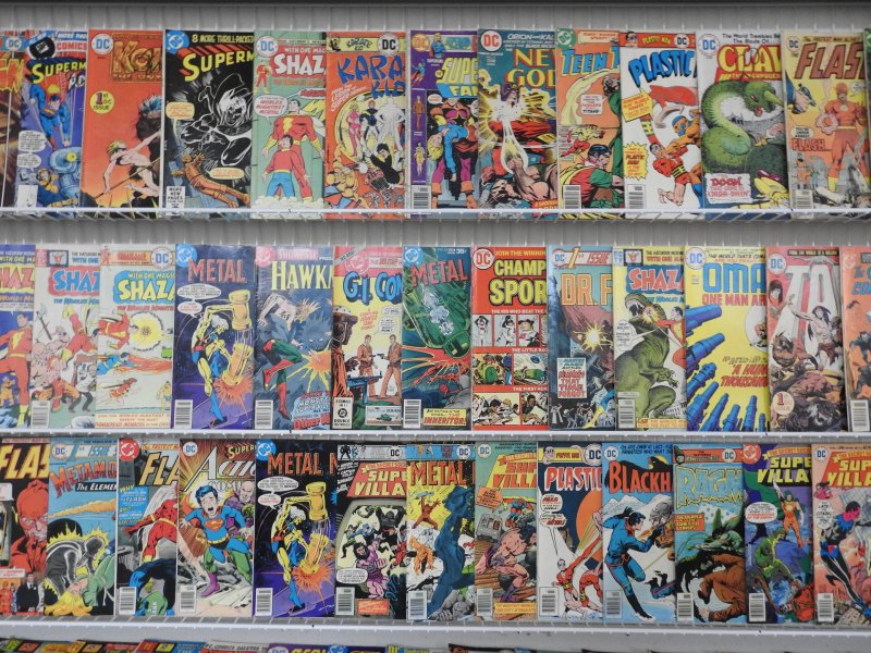 Huge Lot 180+ Comics W/ Flash, War, Batman, Superman+ Avg VG- Condition!!