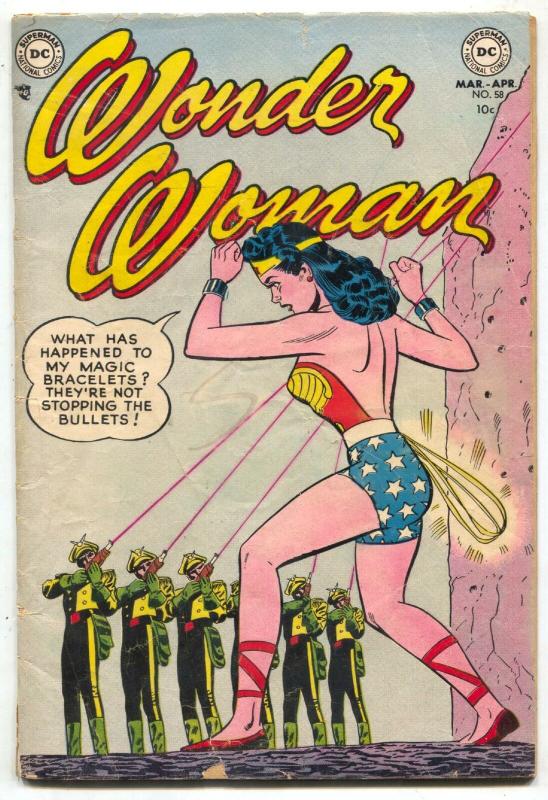 WONDER WOMAN  #58 comic book 1953-DC-Firing Squad cover- VG