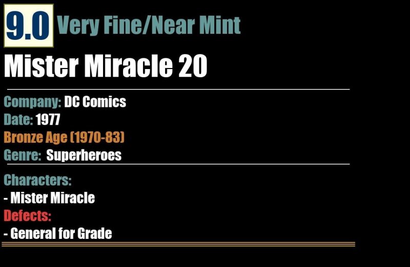 Mister Miracle 20 (1977) VF/NM Bronze Age DC Comics
