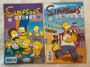 Simpsons Comics LOT #124-125 - Jason Ho, Mike Rote Cover Art. (8.0/8.5) 2006