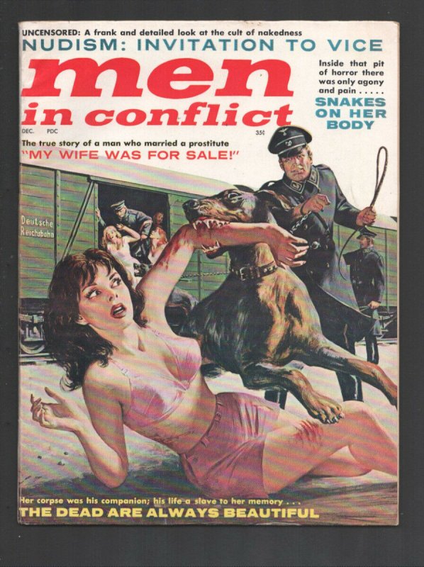 Men in Conflict #3 12/1961-Brutal Nazi terror cover-Vice-exploitation-nudism-...