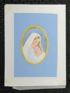 RELIGIOUS Mary Holding Baby Jesus in Oval 7.25x10 Greeting Card Art #R886 