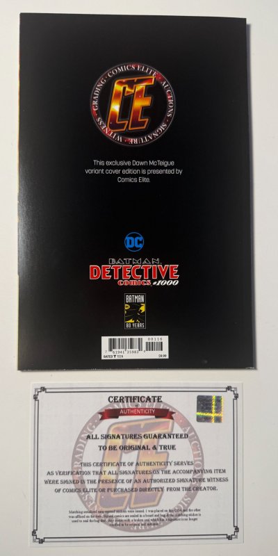 Detective Comics #1000 McTeigue Cover B (2019) Signed with COA!