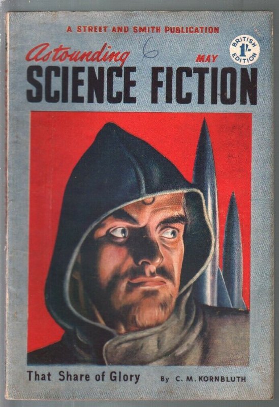 Astounding Science Fiction British Edition 5/1952-sci-fi pulp fiction-VG