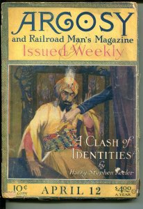 ARGOSY 04/12/1919-WEIRD MENACE-RAILROAD MAN'S MAGAZINE-PULP-good