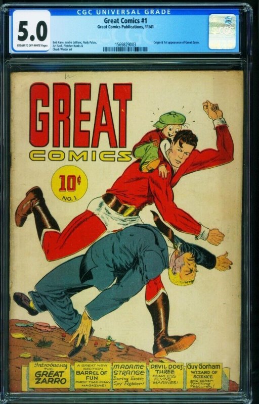 Great Comics #1 1941 CGC 5.0-Bob Kane-1st Great Zarro 1569829003