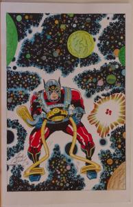 ANGEL GABRIELE original art, Jack Kirby New Gods Recreation,Orion, 2010, 11x17