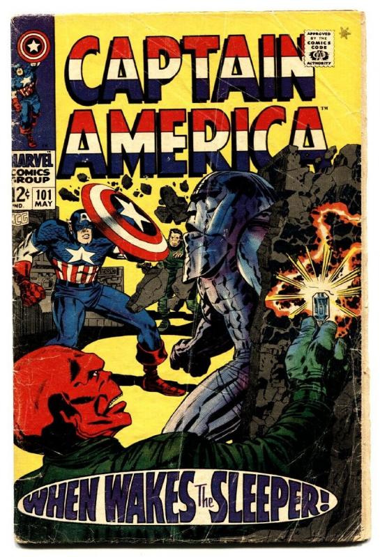 CAPTAIN AMERICA #101 comic book 1968-RED SKULL COVER-SLEEPER-KIRBY VG