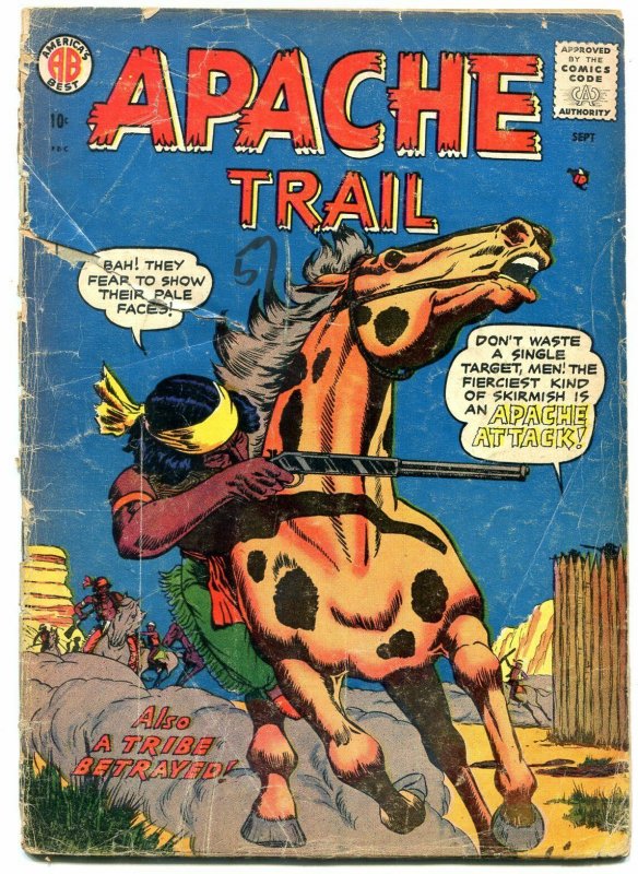 APACHE TRAIL #1 1958 STEINWAY COMICS DON HECK ART  WEST FR