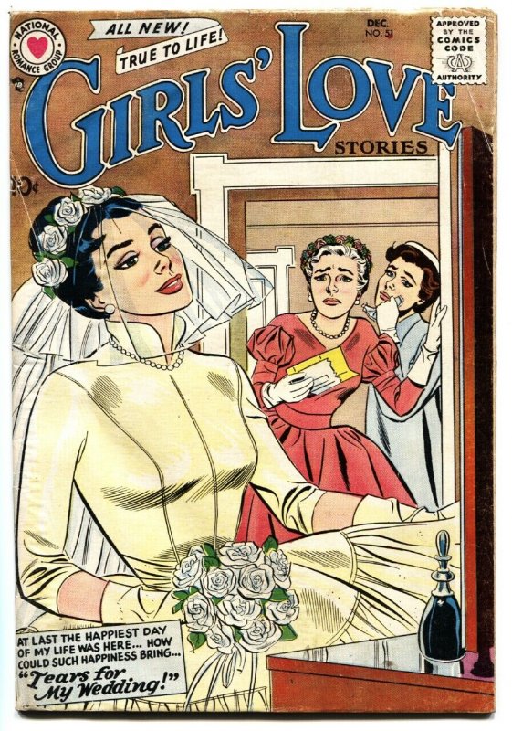 Girls' Love Stories #51 1957- DC Romance- Bride cover- g+