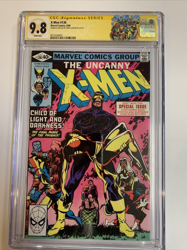 X-Men (1980) # 136 (CGC 9.8 WP SS) Signed w/Remark Austin (Phoenix Sketch)  ! | Comic Books - Bronze Age, Marvel, X-Men, Superhero
