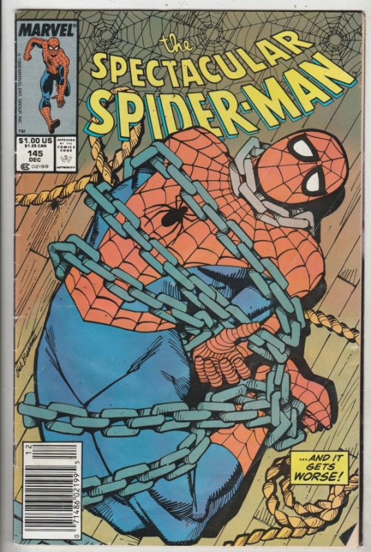 Spider-Man, Peter Parker Spectacular #145 (Dec-88) FN Mid-Grade Spider-Man