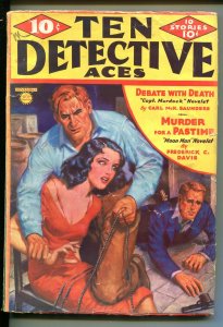 TEN DETECTIVE ACES 11/1936-MOON MAN-BONDAGE-PULP CRIME-MYSTERY-fr