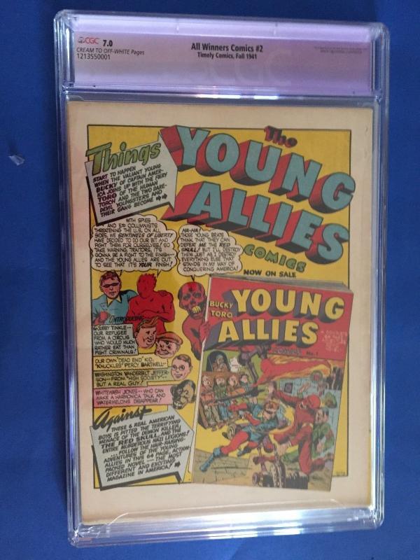 ALL WINNERS-#2-CGC 7.0 /1941 / C-1-SLIGHT RESTORTION/ THE LOWEST OF RESTORATION