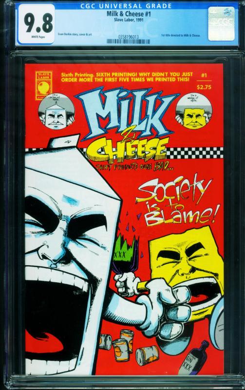 Milk & Cheese #1 CGC 9.8-First issue-Slave Labor- 0358196013