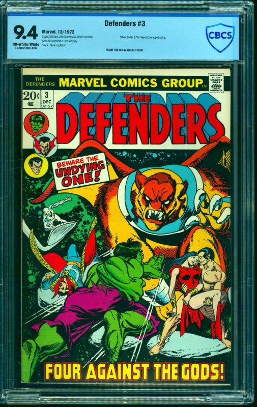 Defenders #3 CBCS NM 9.4 Off White to White Marvel Comics