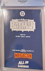 Absolute Batman #4 Mico Suayan Convention Exclusive Virgin Variant Cover CGC 9.6