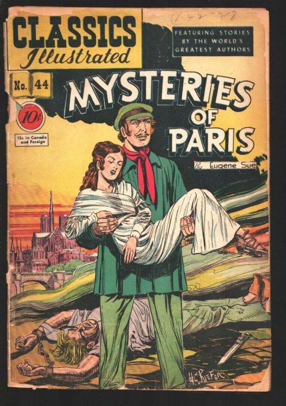 Classics Illustrated #44-1947-HRN 45-Mysteries of Paris-Eugene Sue-Used in SO...