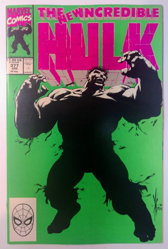 The Incredible Hulk #377 (9.0, 1991) 1st app of the Professor Hulk & Guilt Hulk