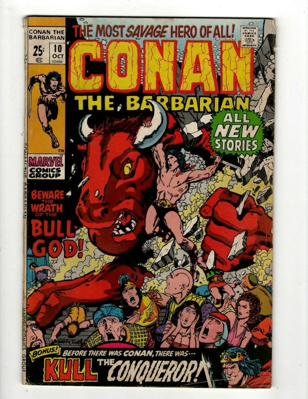 Conan The Barbarian # 10 FN Marvel Comic Book Barry Smith Kull King Sword NP16