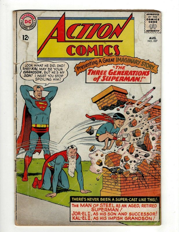 Action Comics # 327 VG DC Comic Book Superman Batman Green Lantern Flash KD1