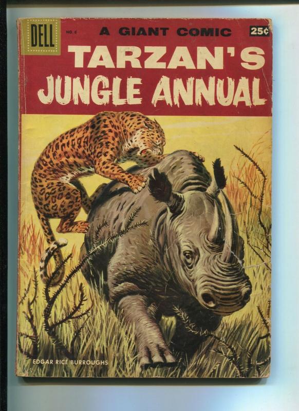 TARZAN'S JUNGLE ANNUAL #6 1957-DELL-EDGAR RICE BURROUGHS-VG