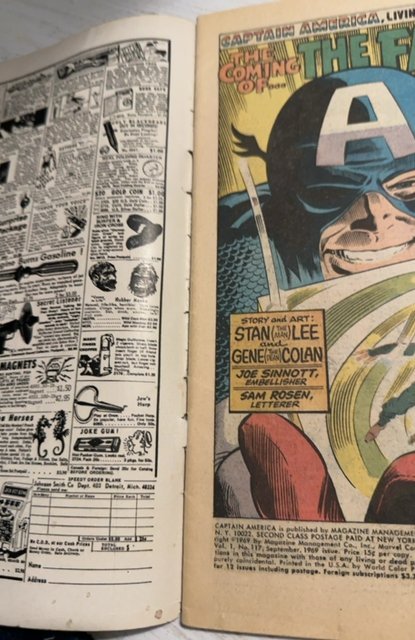 Captain America #117 (1969)1sy app of Falcon -see description