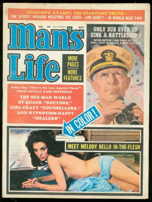 MAN'S LIFE PUKLP MAY 1964-MELODY BELLO-SAUCY PICS-WW II FN