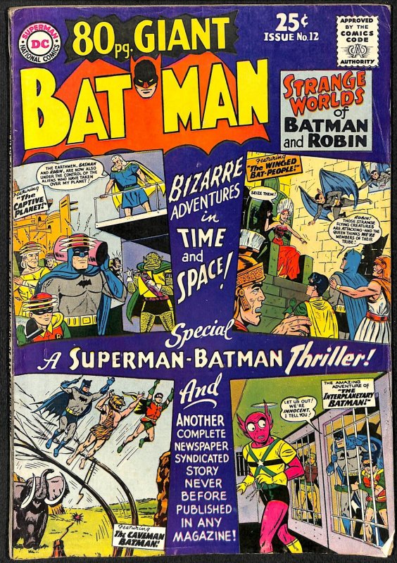 Page Giant Vg Batman Comic Books Silver Age Dc Comics Superhero Hipcomic