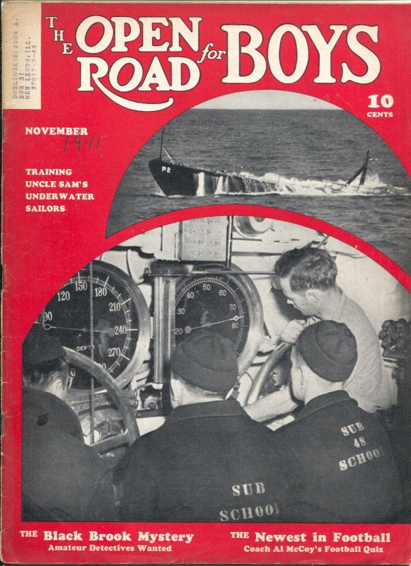 Open Road For Boys 11/1941-mystery pulp fiction-aviation-thrills-VG-