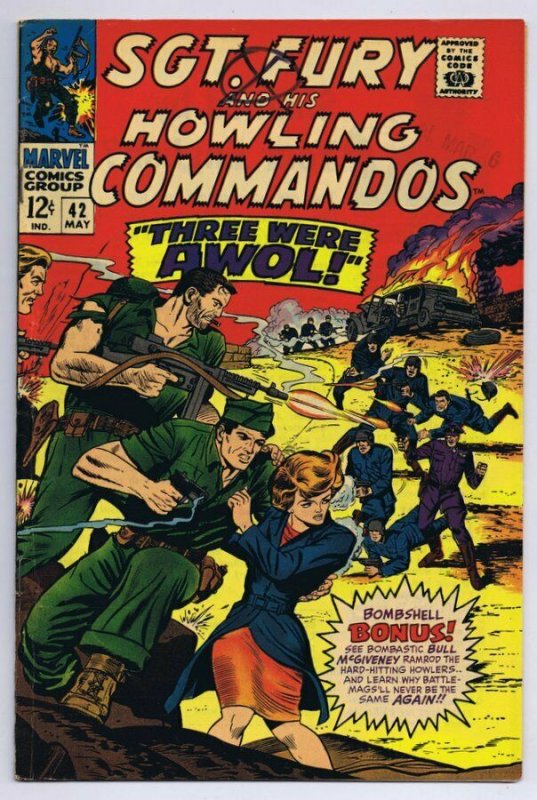 Sgt Fury and His Howling Commandos #42 ORIGINAL Vintage 1967 Marvel Comics