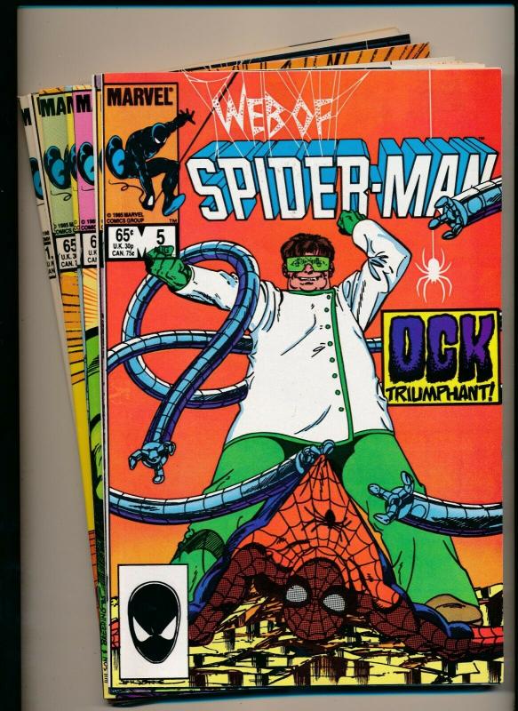 Marvel LOT of 7-Web of SPIDER-MAN #5-10 & Annual #1 1985 F/VF  (PF524) 