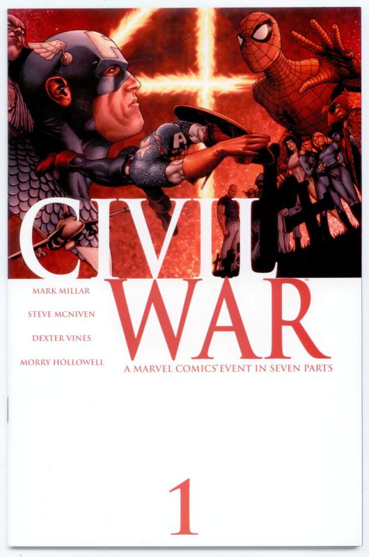 Civil War complete 1st Print set 1 2 3 4 5 6 7 movie Spider-man 9.6 - 9.8  NM/MT