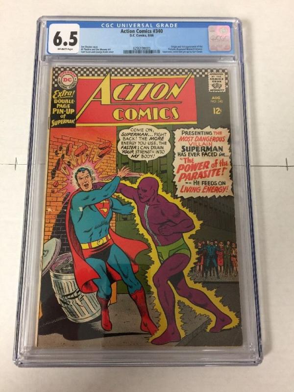 Action Comics 340 Cgc 6.5 Ow Pages 1st Parasite 