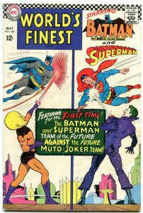 WORLDS FINEST #166 1966-DC COMICS-BATMAN-SUPERMAN-JOKER FR/G