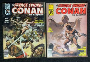 1976 SAVAGE SWORD OF CONAN Magazine #11 VG+ 4.5 #12 VG 4.0 LOT of 2