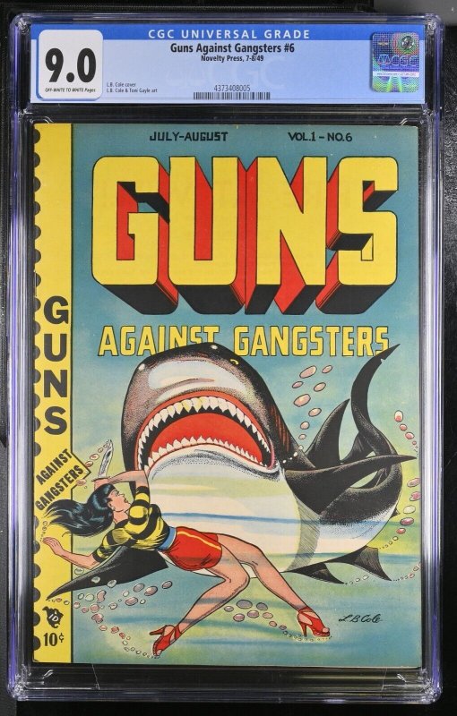 Guns Against Gangsters #6 - Classic Golden Age L.B. Cole Cover - High Grade HTF