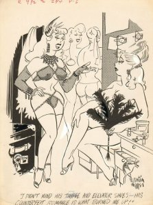 Super Sexy Showgirls Gag - 1959 Signed art by Quentin Miller