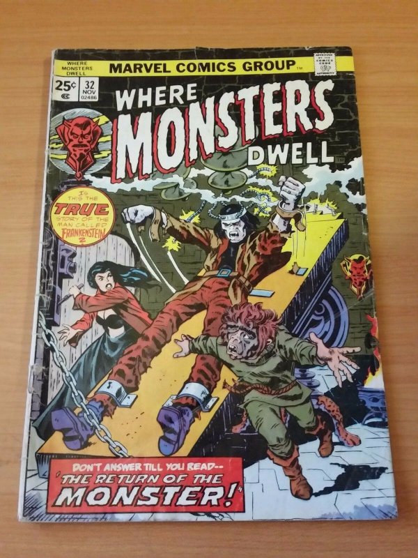 Where Monsters Dwell #32 ~ VERY GOOD VG ~ 1974 MARVEL COMICS