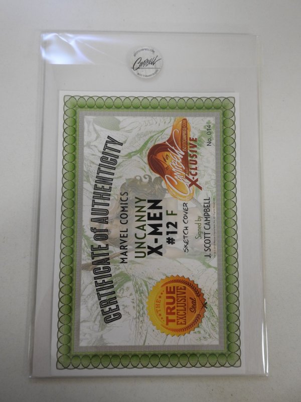 Uncanny X-Men #12 Campbell Variant (2019) Signed by Campbell Cert sealed!