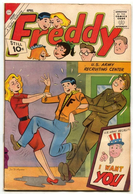 Freddy #33 1962- Charlton Comics- US Army recruiting cover FN 