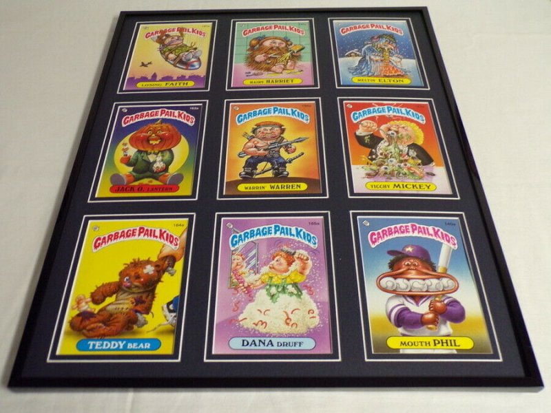 Garbage Pail Kids Framed 16x20 Display Warrin Warren Mouth Phil Dana Druff