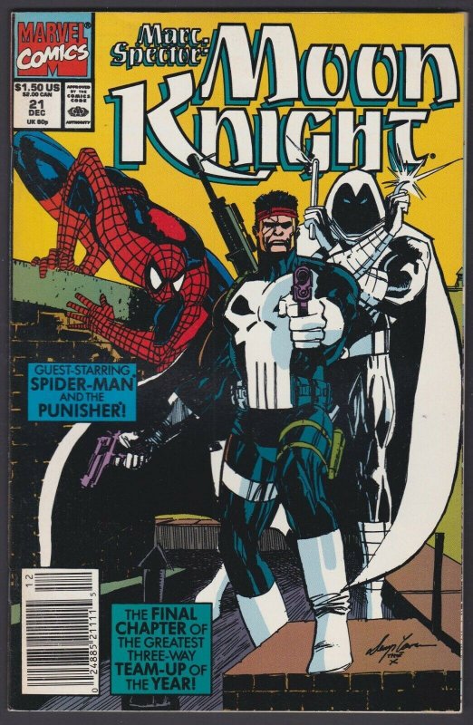 Marc Spector: Moon Knight #21 1st SERIES 1989 Spider-Man Punisher MCU - Nice