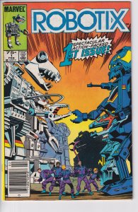 Robotix #1 Newsstand Edition (Feb 1986) FVF 7.0, white paper!