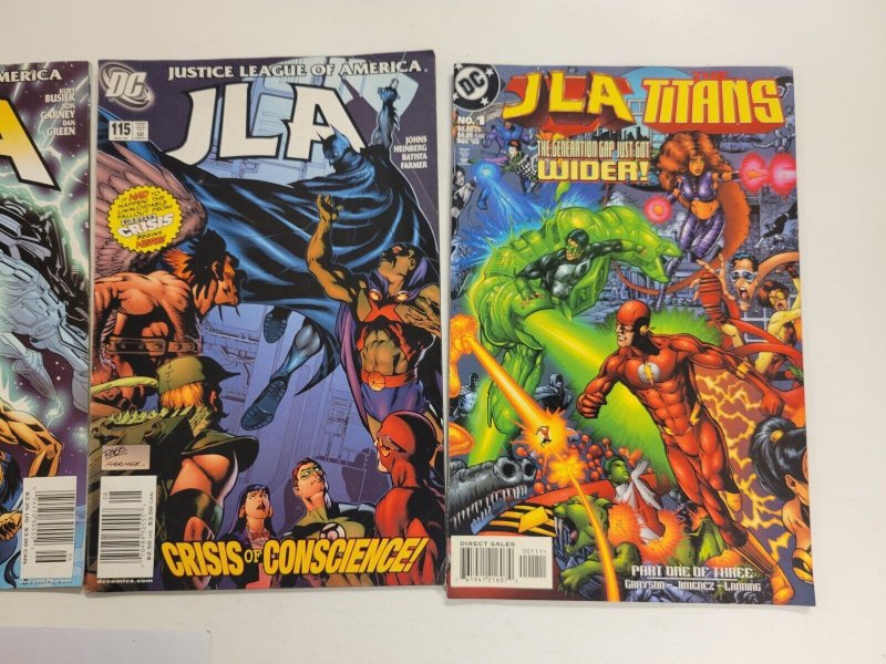 4 DC Comics #110 113 115 JLA + #1 JLA The Titans 49 TJ6