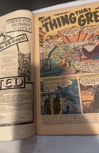 Vault of Evil #1 (1973)bronze horror stories printing inkbottom