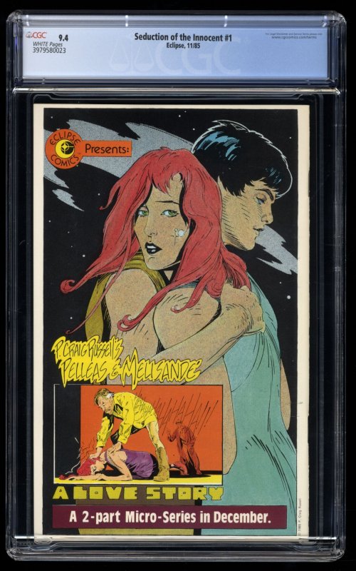 Seduction of the Innocent (1985) #1 CGC NM 9.4 White Pages